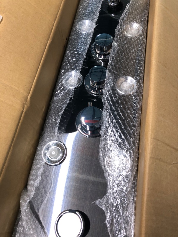 Photo 1 of YAGATAP LED Shower Panel Tower System,Hydroelectricity Display Rain Massage Full Body Shower System with Jets,Bathroom 6-Function Shower Tower with LED Rainfall Waterfall Shower Head,Black……… Black-HFT8009