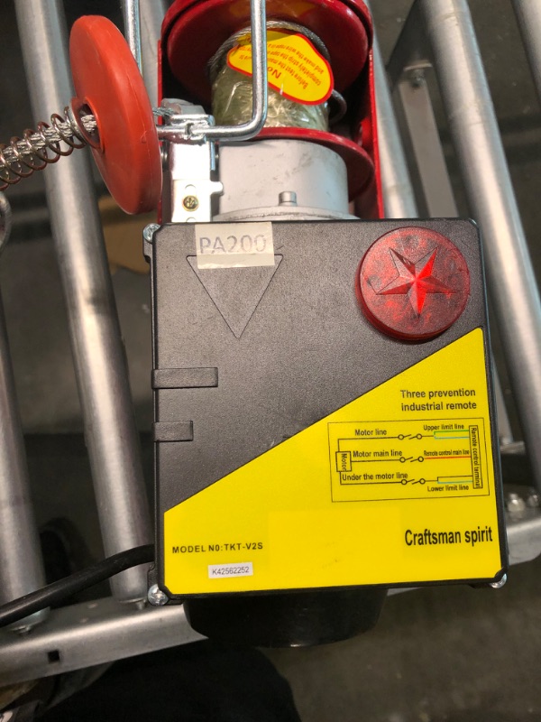 Photo 1 of Electric Hoist, 440 Lbs Lift Electric Winch Crane Power System with Wireless Remote Control, 110V Electric Wire Crane for Factories, Warehouses, Construction, Building, Goods Lifting 440LBS