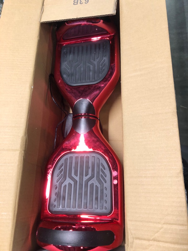 Photo 4 of Newest Generation Electric Hoverboard Dual Motors Two Wheels Hoover Board Smart Self Balancing Scooter with Built-in Bluetooth Speaker LED Lights for Adults Kids Gift Chrome Red