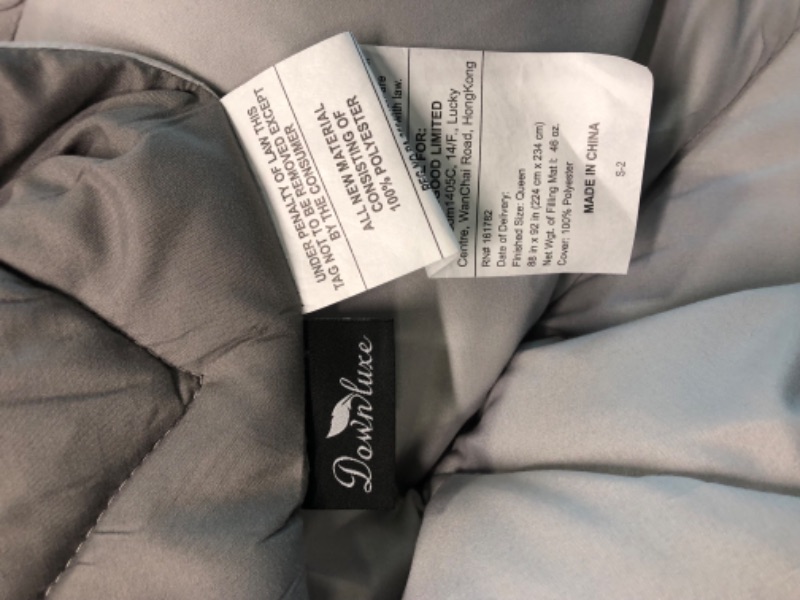 Photo 6 of downluxe Lightweight Solid Comforter Set (Queen) with 2 Pillow Shams - 3-Piece Set - Charcol and Grey - Down Alternative Reversible Comforter Charcol/Grey Queen