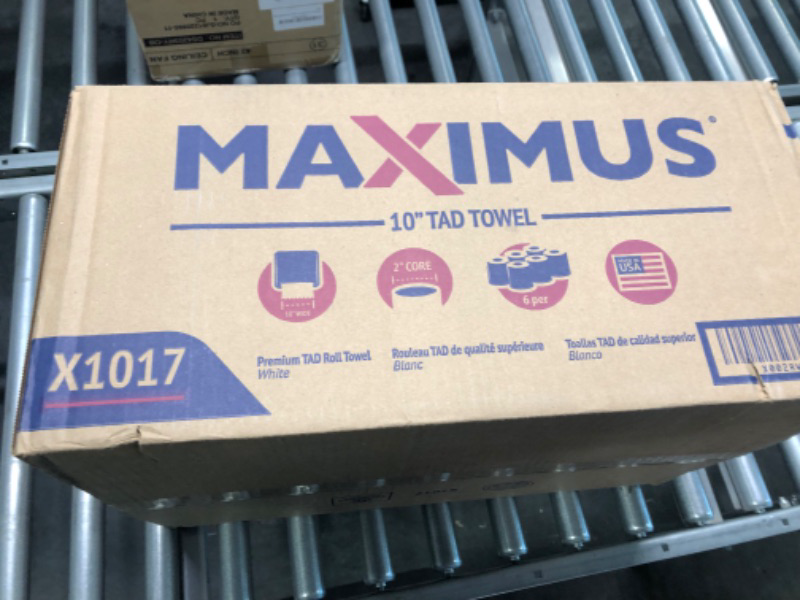 Photo 3 of Maximus X1017 High Capacity 10" Premium TAD Roll Paper Towel (6 Rolls Per Case) Commercial grade paper towels for office, restaurant, and healthcare facilities TAD White 6 Count (Pack of 1)