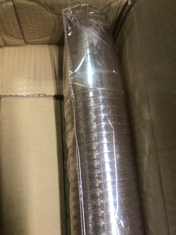 Photo 1 of 100pcs 12OZ Gold Cups - Disposable Gold Glitter Plastic Cups -