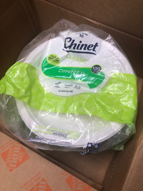 Photo 1 of Chinet 10 3/8 Dinner Plate 100-count Box 100 Count (Pack of 1) Round