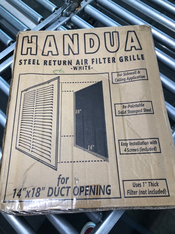 Photo 5 of Handua 14"W x 18"H [Duct Opening Size] Steel Return Air Filter Grille (HD Series) Removable Door | for 1-inch Filters, Vent Cover Grill, White, Outer Dimensions: 16 5/8"W X 20 5/8"H for 14x18 Opening Duct Opening Size: 14"x18"