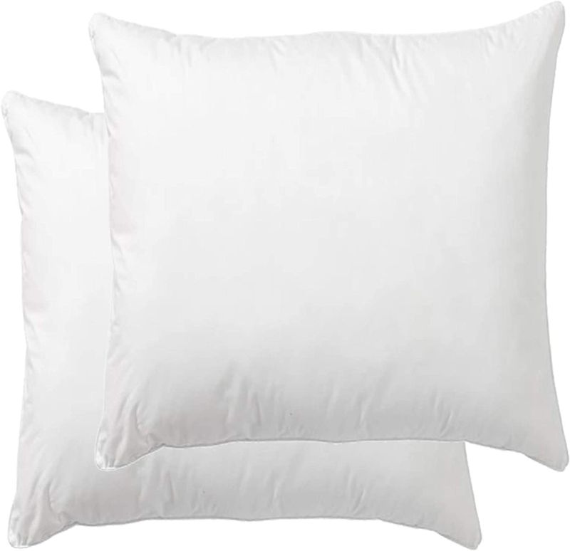 Photo 1 of Danmitex Euro Pillow Insert, Decorative Throw Pillow Stuffer, Down and Feather Filled, Cotton Fabric (White), 26x26, Set of 2, Suitable for Home, Bed
