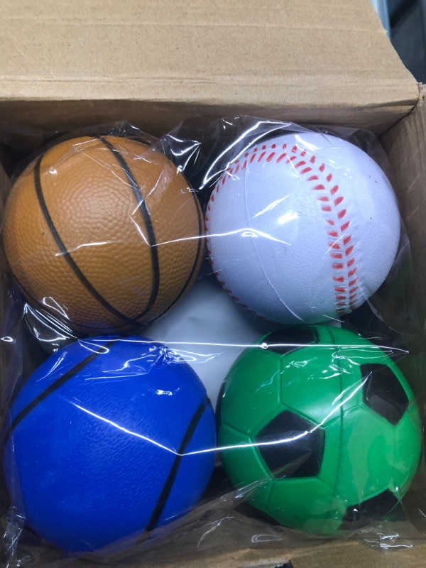 Photo 4 of Boley Foam Stress Ball and Bounce Ball Set - 12 Pack Small Stress Balls for Kids and Adults - Anxiety ADHD Autism and Stress Relief Ball Set - Squishy Squeeze Stretch Round Foam Fidget Balls in Bulk & Sports Bouncy Balls 3.35 Inch Sports Bounce Balls