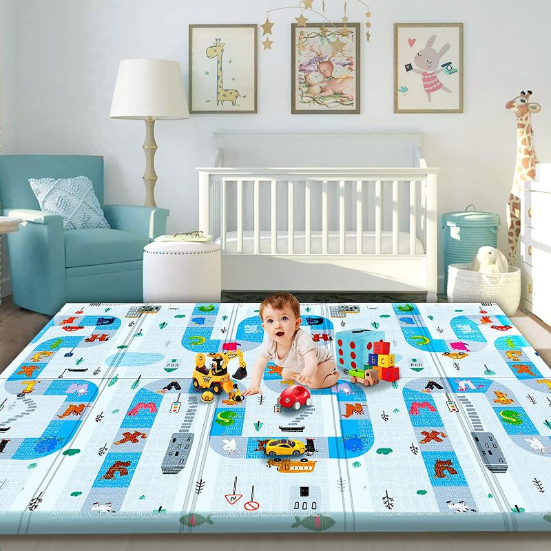 Photo 1 of Gimars XL 0.6 inch Thickest Foldable Baby Play Mat, Waterproof Foam Floor Baby Crawling Mat, Portable & Reversible Baby Playmat for Infants, Toddler,...
