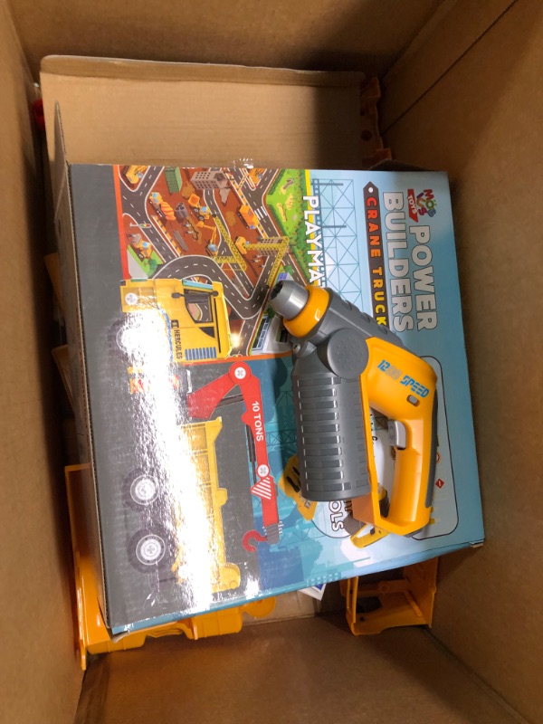Photo 1 of Take Apart Construction Crane Truck Toy for Kids - 104 Pcs STEM Toys w/ Drill, Push & Go Lights & Sounds for Kids - DIY Construction Building Vehicle Playset for Boys Ages 4 5 6 7 8 Years Old Crane Truck - 104 Pcs