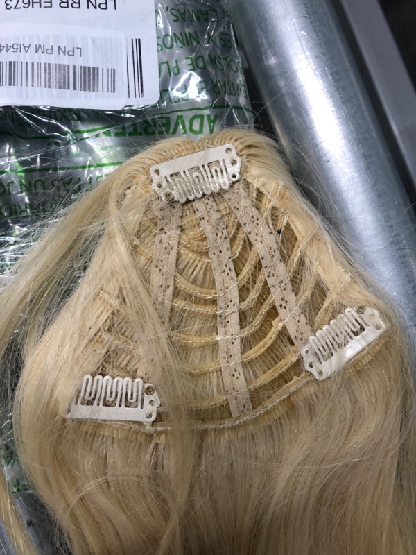 Photo 4 of Hairro Clip In Bangs Hair Extensions Human Hair Bangs Clip On Bangs Thick Hair Bangs Front Bangs Hairpieces Fringe Real Hair Bangs With Temple Hair Clip Top Hairpiece For Women 25g #613 Bleach Blonde 1 Count 3 clips-#613 Bleach Blonde