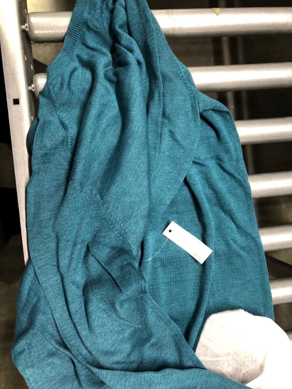 Photo 1 of Amazon Essentials Women's Classic-Fit Lightweight Long-Sleeve V-Neck Sweater (Available in Plus Size) Medium Teal Blue