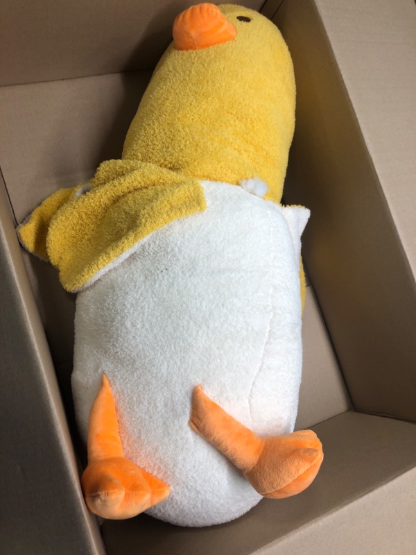 Photo 2 of Cuecutie 35.4" Banana Duck Plush Toy Banana Hugging Pillow Duck Stuffed Animal Cute Plush Pillow Yellow Soft Sleeping Pillows Birthday Gifts for Kids Adults Yellow 35.4inches