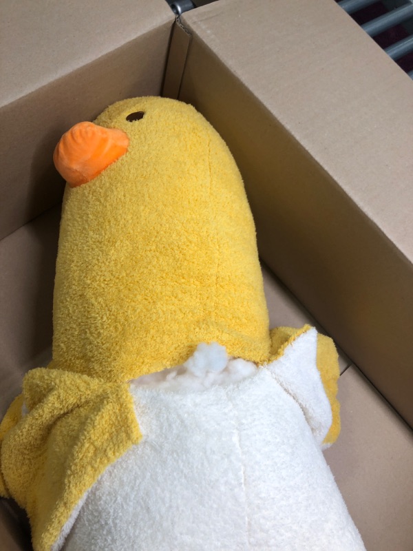 Photo 3 of Cuecutie 35.4" Banana Duck Plush Toy Banana Hugging Pillow Duck Stuffed Animal Cute Plush Pillow Yellow Soft Sleeping Pillows Birthday Gifts for Kids Adults Yellow 35.4inches