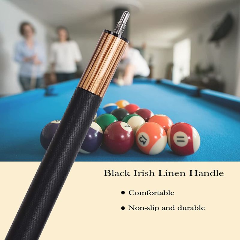 Photo 1 of CUEELF Heavy Hitter Jump Break Pool Cue 3-Piece Jump/Break Pool Cue Stick Canadian Maple Shaft Billiard Sticks 20 oz Zebra