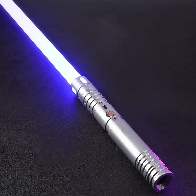 Photo 1 of FX Dueling Lightsaber RGB 15 Colors Metal Hilt Light Sword Type-C Rechargeable 3 Mode Sound Kids Youth Adults Gift Christmas Halloween Cosplay (Silver)
