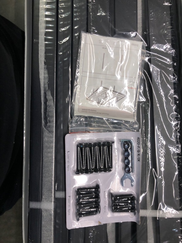 Photo 4 of Vengarus King Size Bed Frame No Box Spring Needed,18 Inch Heavy Duty King Platform Bed Frame Support Up to 3000 lbs, Easy Assembly, Noise Free, Black King 18-inch