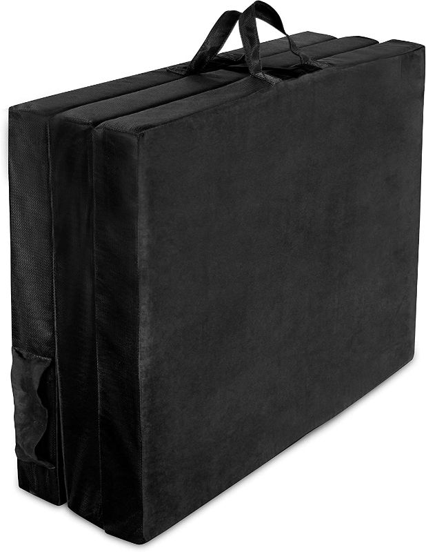 Photo 1 of  Alliance Hide A' Mat 3.5 x 35 x 77 inch Twin TriFold Mattress Mesh/Suede, Black