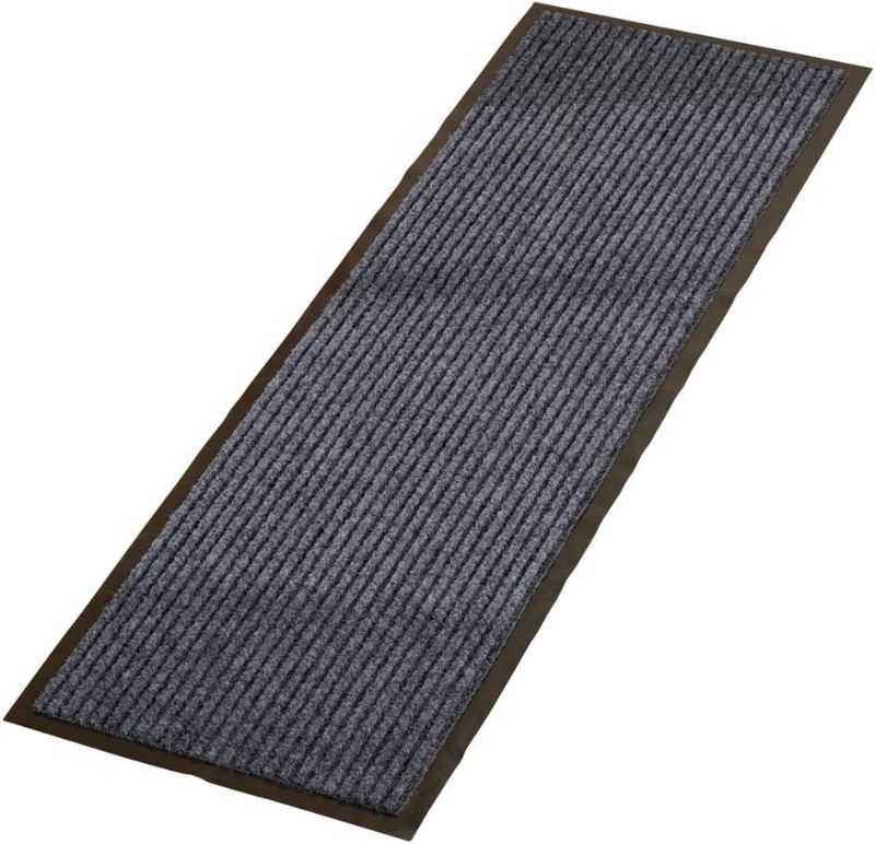 Photo 1 of All Weather High Traffic Skid-Resistant Indoor Outdoor Floor Hallway Kitchen Runner Rug , Charcoal
