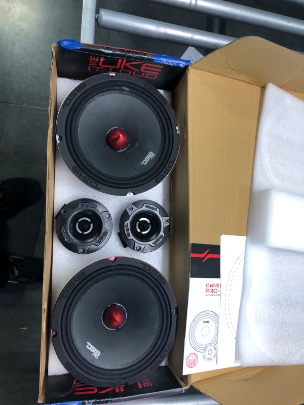 Photo 4 of DS18 PRO-X8.4BMPK Mid and High Complete Package - Includes 2X Midrange Loudspeaker 8" and 2X Aluminum Super Bullet Tweeter 1" Built in Crossover - Door Speakers for Car or Truck Stereo Sound System 8-Inch PRO-X