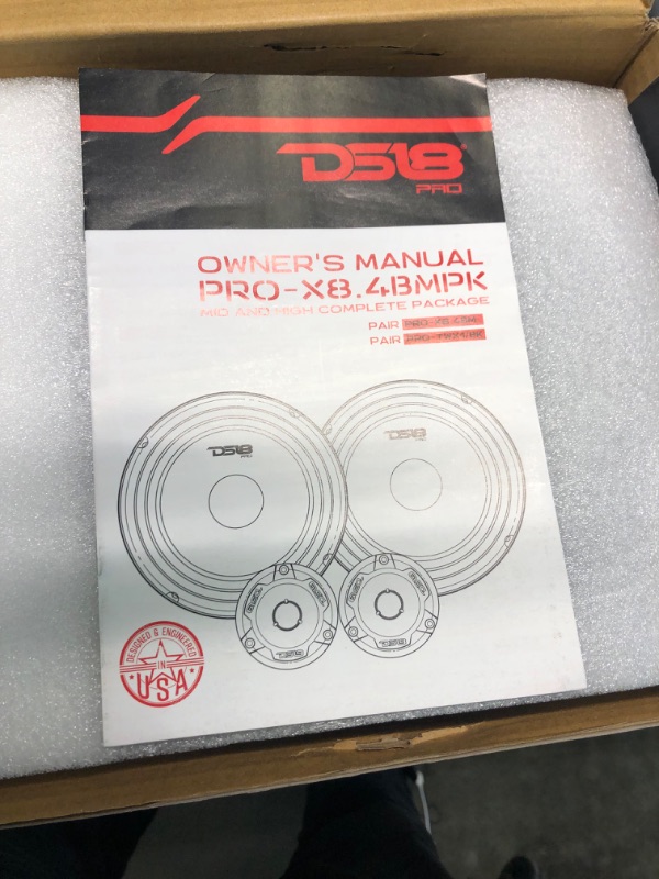 Photo 5 of DS18 PRO-X8.4BMPK Mid and High Complete Package - Includes 2X Midrange Loudspeaker 8" and 2X Aluminum Super Bullet Tweeter 1" Built in Crossover - Door Speakers for Car or Truck Stereo Sound System 8-Inch PRO-X