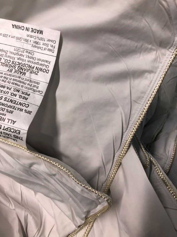 Photo 1 of  Cotton Luxurious All-Season California King Size Goose Down Comforter Duvet Insert, Premium White Solid Plain Design, 1200 Thread Count 100%...
