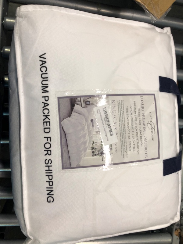 Photo 1 of  Cotton Luxurious All-Season California King Size Goose Down Comforter Duvet Insert, Premium White Solid Plain Design, 1200 Thread Count 100%...
