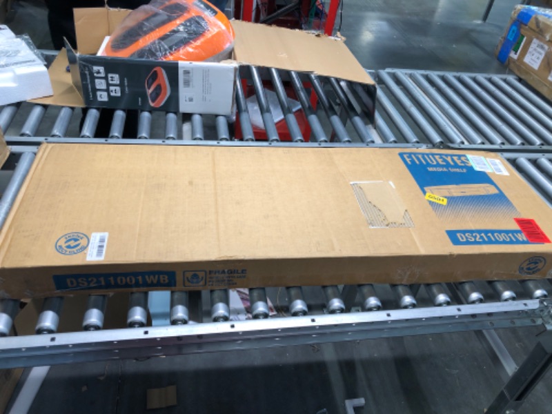 Photo 1 of FITUEYES Floating TV Stand Wall Mounted TV Shelf with Door Wood Media Console Entertainment Center Under TV Floating Cabinet Desk Storage Hutch for Home and Office Black 42 inch Black