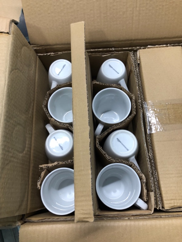 Photo 5 of AmazonCommercial 12-Piece Porcelain, 12 Oz. Coffee Mug Set, White 12oz(370cc) Coffe Mug Coupe