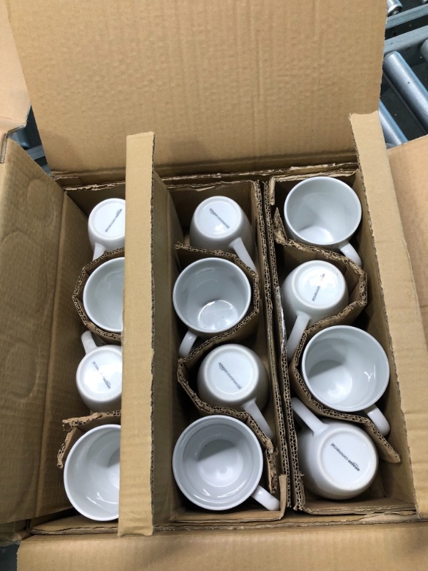 Photo 6 of AmazonCommercial 12-Piece Porcelain, 12 Oz. Coffee Mug Set, White 12oz(370cc) Coffe Mug Coupe