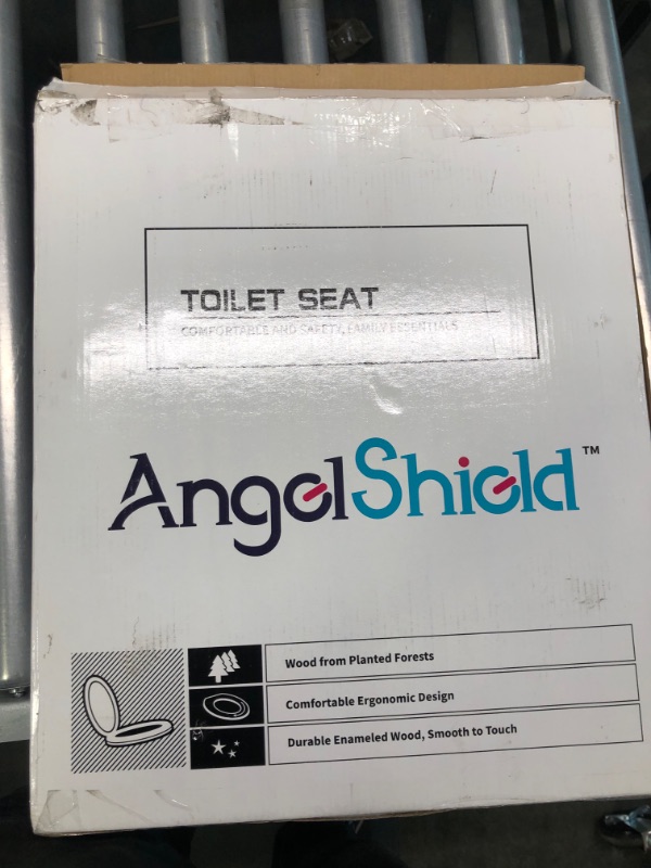 Photo 2 of Angel Shield Marble Toilet Seat Durable Molded Wood with Quiet Close, Easy Clean, Quick-Release Hinges (Round, Beige Marble) Round-16.5“ Beige-Round