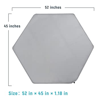 Photo 1 of Minnebaby Hexagon Playpen Mat Compatible with hiccapop Portable Playpen & Regalo Play Yard, Self Inflating Playard Pad, Comfortable and Portable Playmat with Carrying Bag - Grey