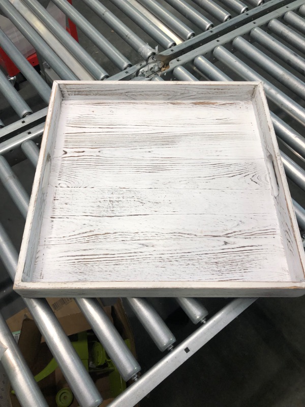 Photo 1 of 20 x 20 White Rustic Serving Tray