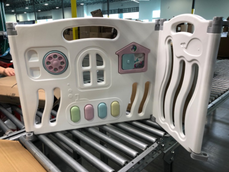 Photo 1 of Foldable Baby playpen Baby Folding Play Pen Kids Activity Centre Safety Play Yard Home Indoor Outdoor New Pen with Drawing Board?Gery?(White)