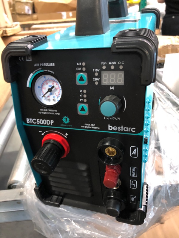 Photo 2 of bestarc Plasma Cutter, Pilot Arc BTC500DP 3rd Generation 50Amps Dual Voltage 110/220V Digital Plasma Cutting Machine (BTC500DP 3Gen 110/220)