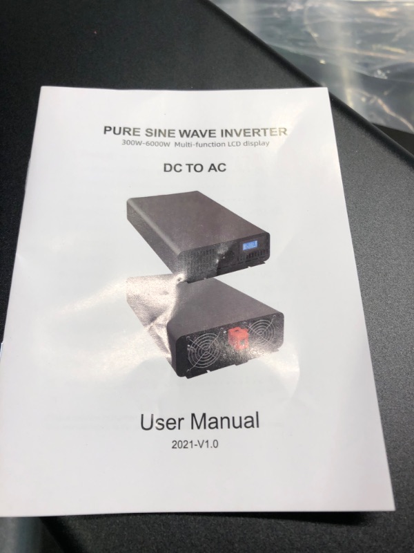 Photo 3 of PrtnrTek Pure Sine Wave Inverter 2000 Watt of DC 12V to 110V AC Power Inverter has Peak 4000 Watt for Home,Outdoor, RV, Truck,Car,Off-Grid Solar with LED Display/AC Ports and Connecting Cables 2000w-12v