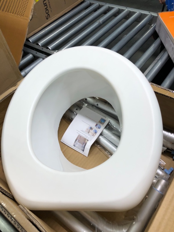 Photo 1 of OasisSpace Stand Alone Raised Toilet Seat 300lbs - Heavy Duty Medical Raised Homecare Commode and Safety Frame, Height Adjustable Legs, Bathroom Assist Frame for Elderly, Handicap, Disabled