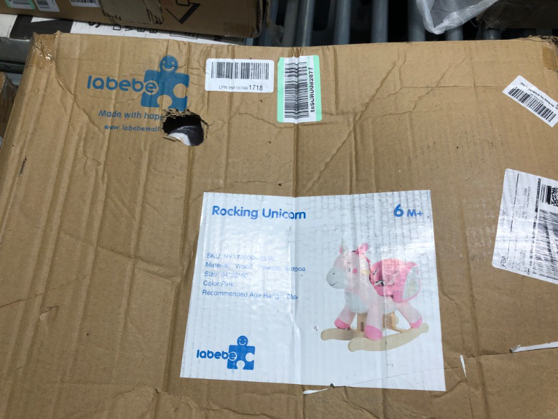 Photo 1 of labebe - Baby Rocking Horse, Ride Unicorn, Kid Ride On Toy for 6 Month-3 Year Old, Infant (Boy Girl) Plush Animal Rocker, Toddler/Child Stuffed Ride Toy (Pink)