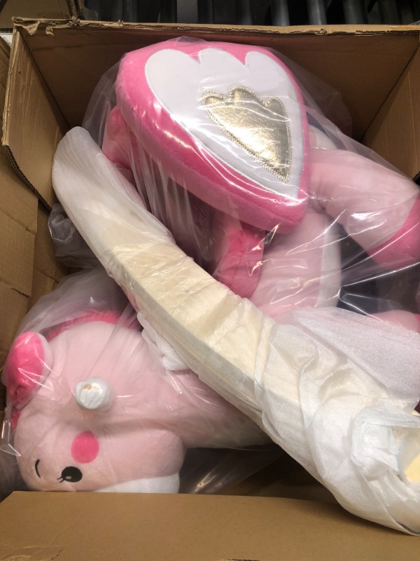 Photo 1 of labebe - Baby Rocking Horse, Ride Unicorn, Kid Ride On Toy for 6 Month-3 Year Old, Infant (Boy Girl) Plush Animal Rocker, Toddler/Child Stuffed Ride Toy (Pink)