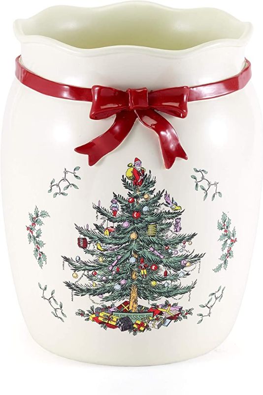 Photo 1 of Avanti Linens Spode Christmas Tree Collection Wastebasket, Red