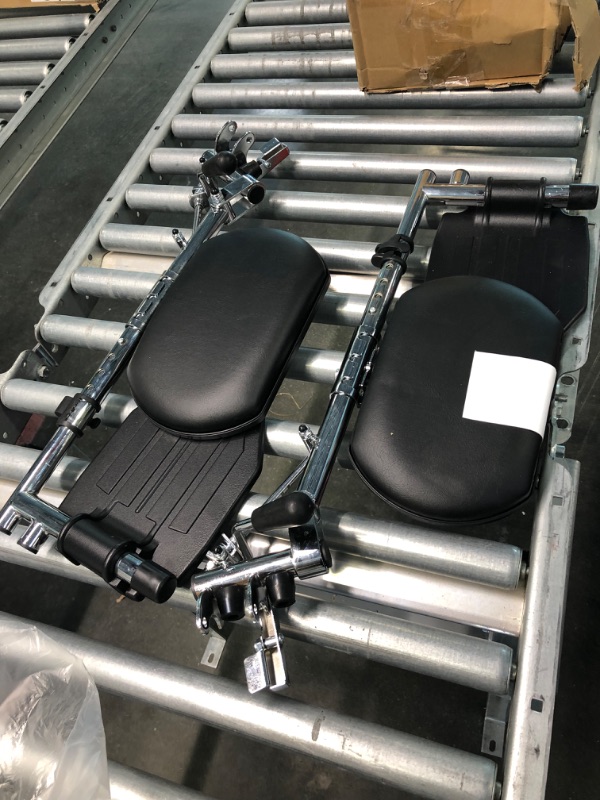 Photo 4 of Heavy Duty Chrome Wheelchair Legrests with Aluminum Footplates & Black Calf Pads (Pair), 1-3/8" Pin Spacing Fits Most Newer Medline, Drive, Invacare, E&J, ALCO & Other Manual Wheelchairs