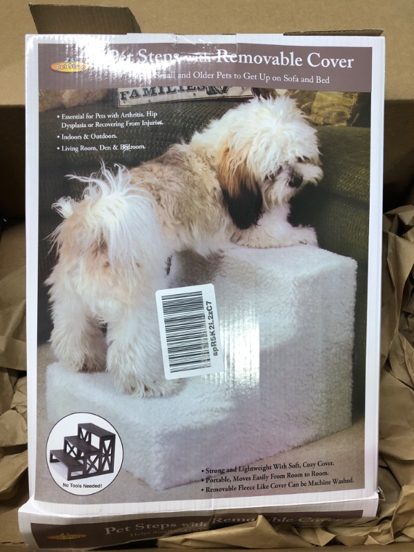 Photo 1 of Etna Products JSNY Pet Stairs 3 Steps Stairs, Small Dog/Cat Steps White