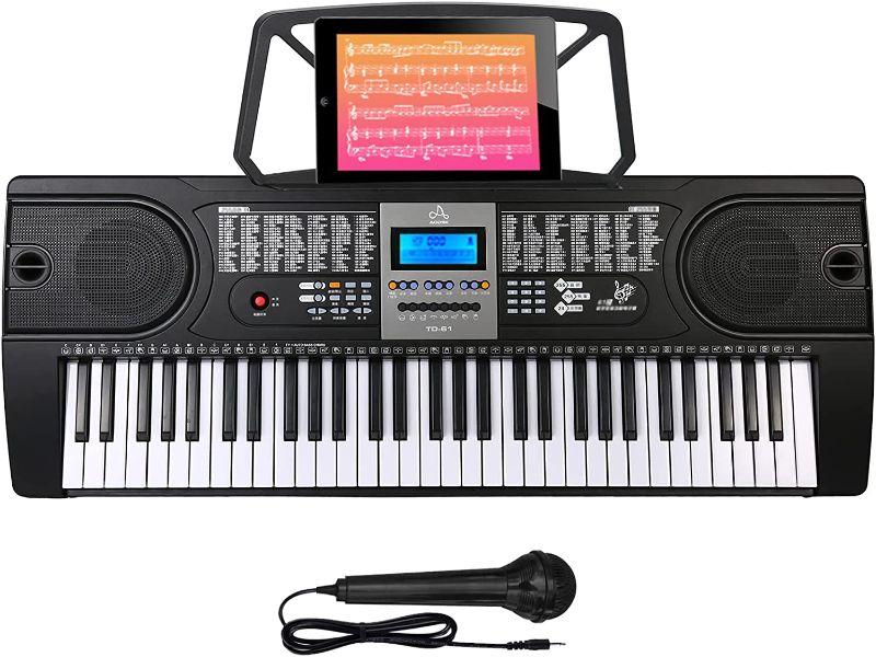 Photo 1 of AODSK Keyboard Piano for Beginners Electric Keyboard 61Key With LCD Display Kit for Professional,255 Sounds,Microphone,3.5mm Jack and 24 Demo Songs