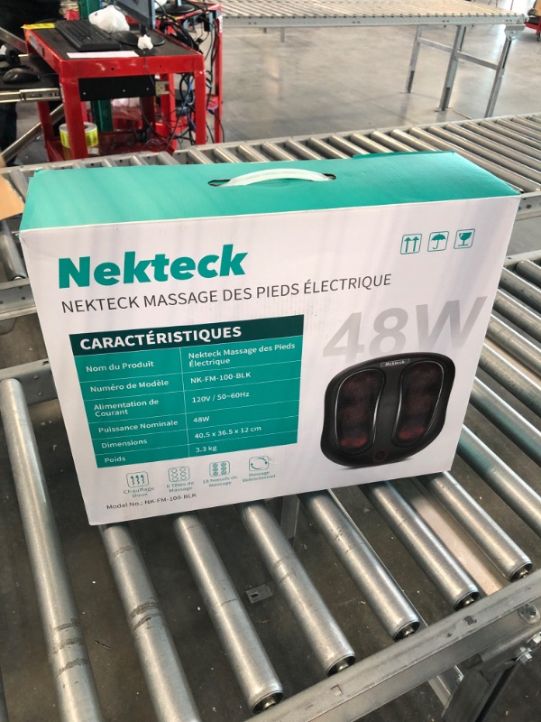 Photo 1 of Nekteck Foot Massager with Heat, Shiatsu Heated Electric Kneading Foot Massager Machine for Plantar Fasciitis, Built-in Infrared Heat Function and Power Cord Black