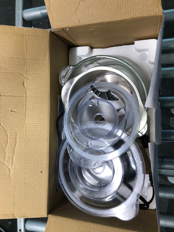 Photo 1 of Syvio Food Processors with 2 Bowls, Meat Grinder 4 Bi-Level Blades, Mini Electric Food Chopper 400W, for Baby Food, Meat, Onion, Vegetables, 2 Speed, 8 Cup and 5 Cup