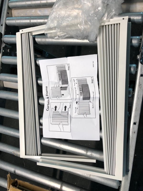 Photo 2 of Forestchill Window Air Conditioner Side Panel with Frame, Room AC Accordion Filler Curtain Kit Replacement, Include Window AC Side Panels & Frames (White, Fit 10,000 BTU Units)