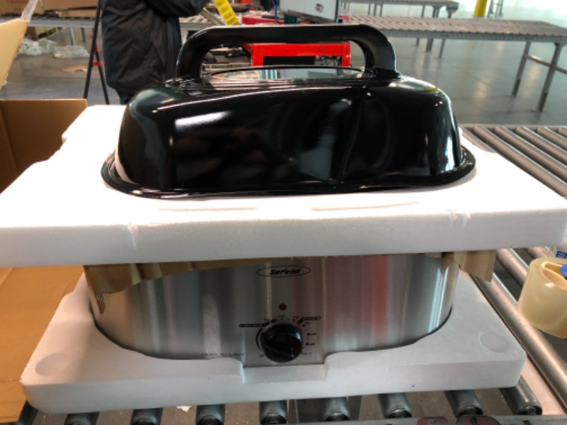 Photo 3 of 24 Quart Electric Roaster Oven, Turkey Roaster with Viewing Lid, Large Stainless Steel Roaster Oven Silver