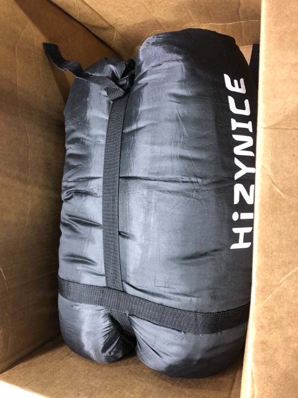 Photo 2 of HiZYNICE 0 Degree Sleeping Bag 100% Cotton Flannel for Adults Winter Cold Weather Camping Extra Large XXL Wide,Free Compression Sack Black 90" x 39" Right Zip