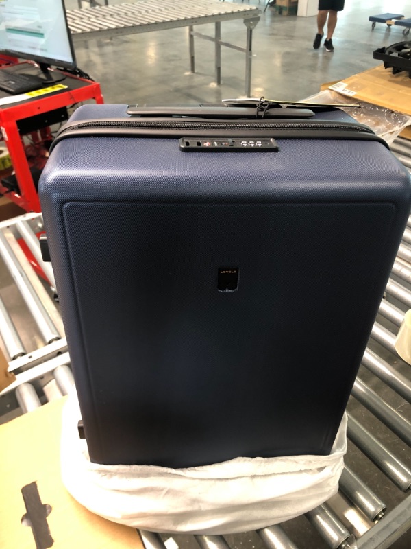 Photo 1 of LEVEL8 Carry on Luggage Airline Approved, Carry on Suitcases with Wheels, Lightweight PC Hardside Luminous Textured Luggage, TSA Approved, 20-Inch Carry-On,Navy Navy Carry-On 20 Inch