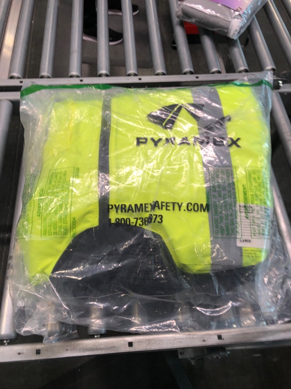 Photo 2 of PYRAMEX RJ3210L RJ32 Series Jackets Hi-Vis Lime Bomber Jacket with Quilted Lining - Size Large Large Hi-vis Lime Bomber Jacket