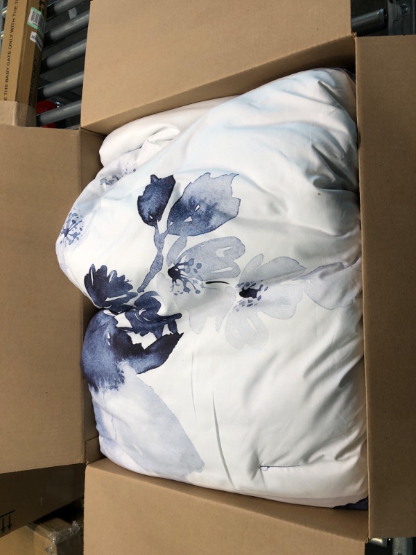Photo 2 of Chic Home BCS15709-AN Brookfield Garden 5 Piece Comforter Set Large Scale Floral Pattern Print Bedding - Decorative Pillows Shams Included, King, Blue King Blue