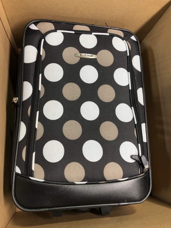 Photo 2 of Rockland Fashion Softside Upright Luggage Set, New Black Dot, 2-Piece (14/19) 2-Piece Set (14/19) New Black Dot Frustration-Free Packaging